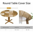 thumbnail image 2 of Golden Brown Metal Pattern Round Fitted Tablecloth Square Neatly Arranged Elastic Edge Tablecloth Waterproof Oilcloth Table Cover for 40"-44", 2 of 6