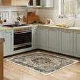 thumbnail image 6 of Area Rugs Washable Rug, Non-Slip Rugs for Living Room, Kitchen Rugs, Rugs for Bedroom Entryway Rug, Vintage Rugs Boho Floral Medallion, Low Pile, Soft (Brown, 63"x47"), 6 of 8