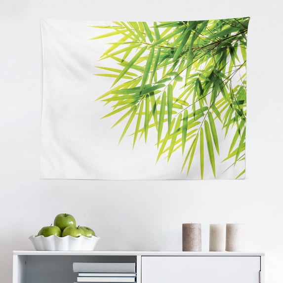 Bamboo Print Tapestry, Bamboo Grove Calm Your Mind Slow Down Relax Hand Drawn Style Art, Fabric Wall Hanging Decor for Bedroom Living Room Dorm, 2 Sizes, Cream Brown White, by Ambesonne