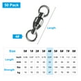 thumbnail image 3 of Uxcell 50-Pack Ball Bearing Fishing Swivels, 4# 0.91In (23mm) Stainless Steel Lure Leader Line Connector for Fishing [Black], 3 of 6