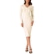 thumbnail image 1 of INSPIRAR CHIC Vestido de Tejido para Mujeres con Mangas Largas de Color Sólido Cuello en V Botones Ajuste Slim L Albaricoque, 1 of 6