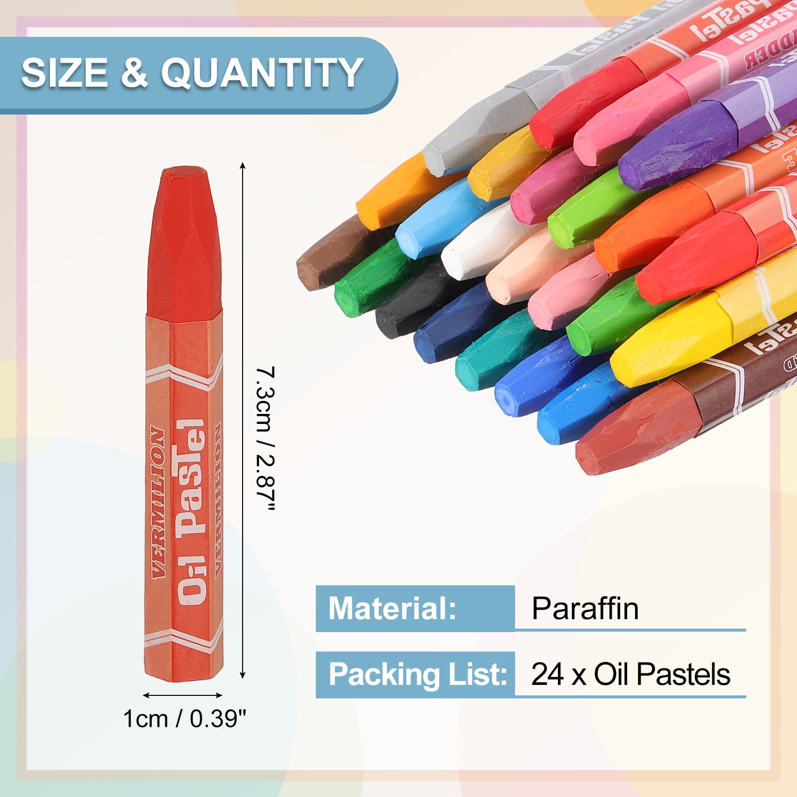 Uxcell 24 Colors Oil Pastels, Soft Oil Crayons Vibrant and Creamy