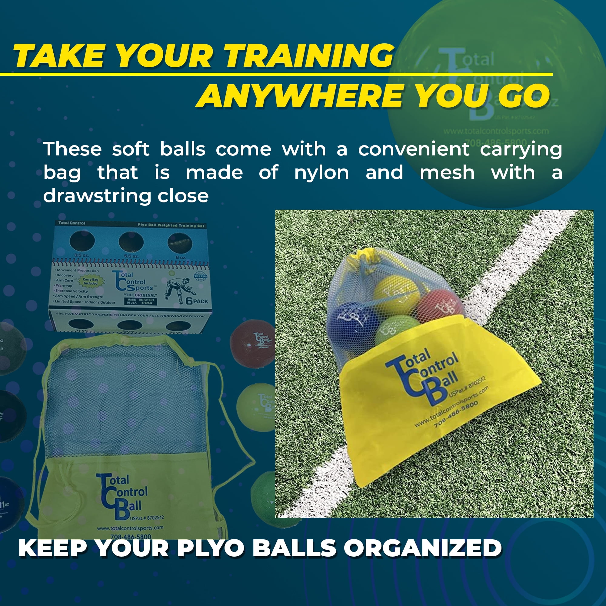 Total Control Sports Plyo Balls Weighted Set (6 Pack)