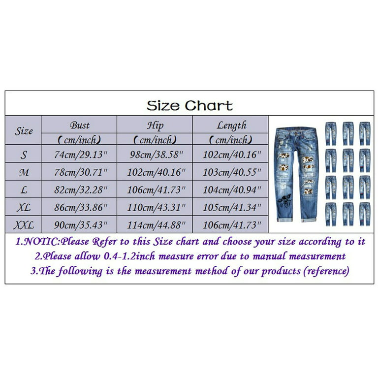 Sngxgn Plus Size Jeans For Women High Waisted Women's Ripped Destroyed Skinny Jeans Pull-On Stretch Elastic Waist Denim Regular-Plus Size S - Walmart.com