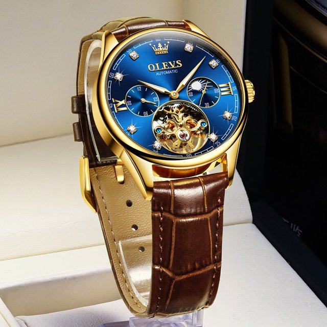 OLEVS Montre Mécanique Automatique pour Hommes, Bracelet en Acier Inoxydable Étanche
