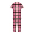thumbnail image 5 of Aueoeo Women's Sleepwear Capris Printed Pajama Sets Short Sleeve Two-Piece Pjs V Neck Tops & Capris Pants with Pockets Pink S, 5 of 5
