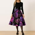 thumbnail image 4 of Fgvctg Valentine's Day a Line Dresses for Women Love Heart Graphic Vintage Cocktail Dresses Oversized Crewneck Dress 1950s Long Sleeve Dressy Elegant Date-Night Outfit Hot Pink 4XL, 4 of 4