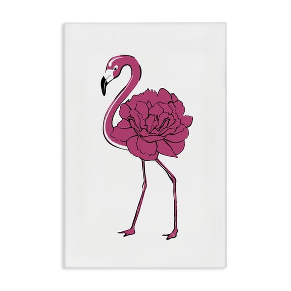 Stupell Industries Flamingo Rose Petal Body Animals & Insects Painting Gallery Wrapped Canvas Art Print Wall Art, 16 x 24
