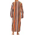 thumbnail image 3 of INSPIRE CHIC Men's Nightshirt Striped Long Sleeve Button Closure Two Pockets Sleepshirts M Orange, 3 of 4
