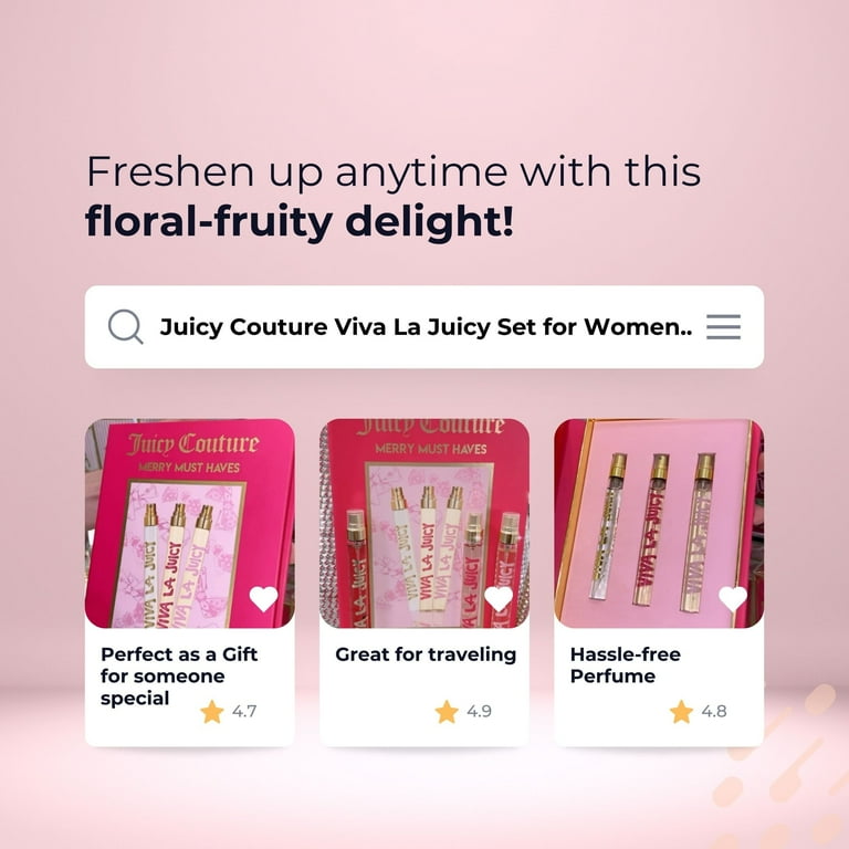 モイストティーヌコフレ 3本セット Juicy Couture Viva La Juicy Perfume Set, 3-Piece Mini Travel Spray