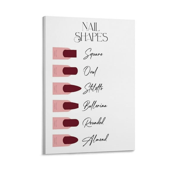Nail Shape Guide Nail Salon Poster Canvas Printed Painting Posters And Wall Art Pictures Are Used For Room Aesthetics And Decoration