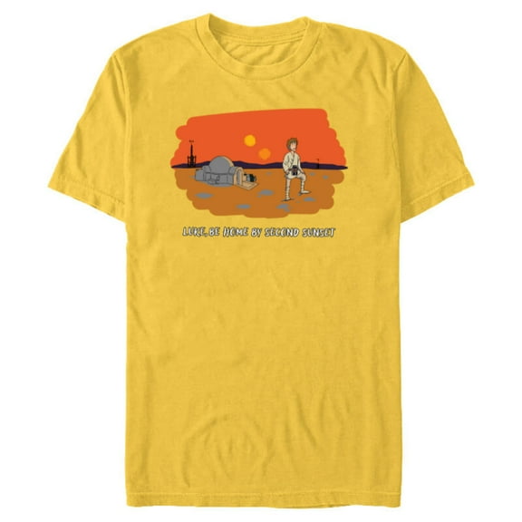 Star Wars Luke Skywalker “Be Home by Second Sunset” Funny - Short Sleeve Blended T-Shirt for Adults - Customized-Yellow