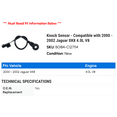 thumbnail image 2 of Knock Sensor - Compatible with 2000 - 2002 Jaguar XK8 4.0L V8 2001, 2 of 2
