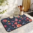 thumbnail image 6 of Decorative 19.5x12in Floral Coffee Drying MatNavy Blue, Highly Absorbent Diatom Mud Pad, Coffee Mat Reversible with Hanging Loop for Kitchen Counter Sink, 6 of 7