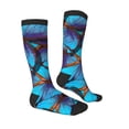 thumbnail image 4 of Lsque Blue Butterflies Printed Crew Socks Men's Women's LightWeight Thin Casual Calf Socks ,Knee High Socks,Cotton Socks, 4 of 9