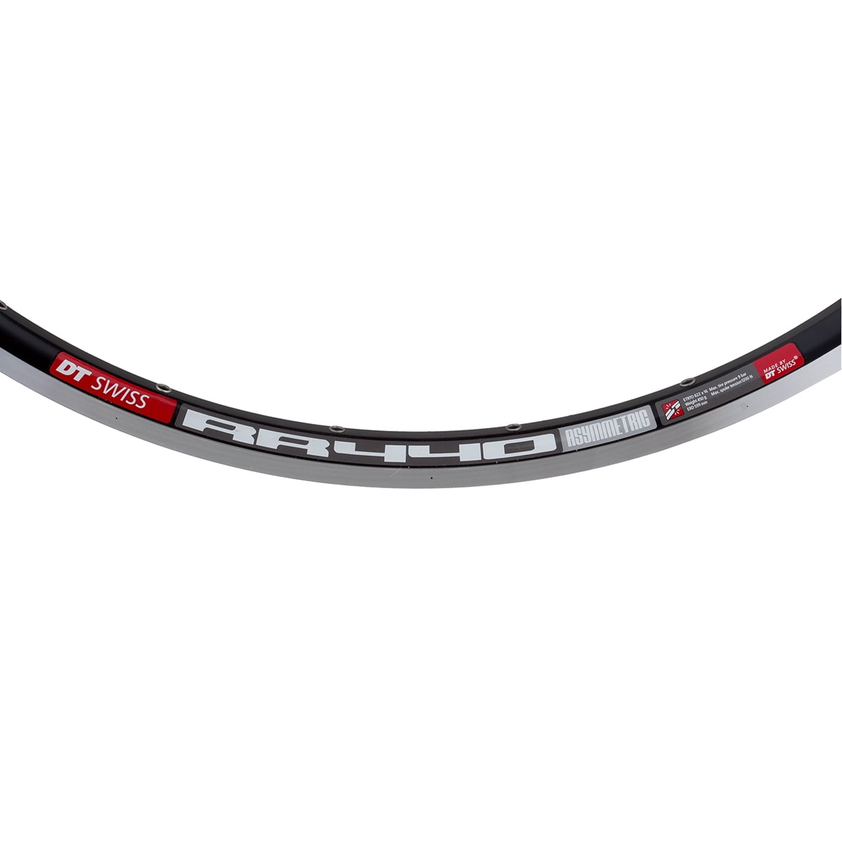 DT Swiss RR 440 700c Tubeless-Ready Asymmetric Road Rim 24h Black