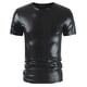 thumbnail image 2 of Men's Shiny Metallic Shirts T-shirt Short Sleeve Crew Neck Club Party Tee Tops For Nightclub, 2 of 2