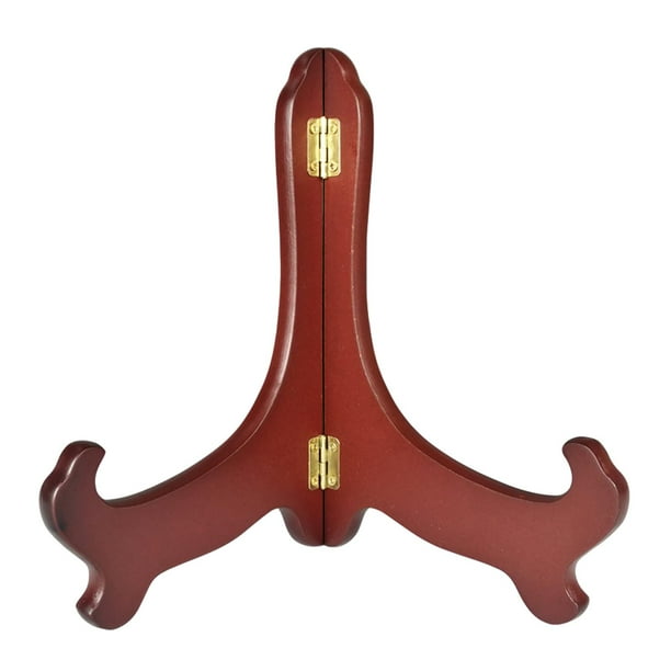 Soporte para platos, caballete decorativo de madera, marco para fotos, soporte para platos Rojo Medio