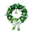 thumbnail image 4 of Tnarru ST Patricks Day Wreath ST.patrick's Day Decor Bow Green Rustic Three Leaf Wreath Front Door Wreath for Wedding Holiday, 4 of 8