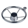 thumbnail image 4 of Hoffen 5-Spoke 11 Inch Destroyer Style Stainless Boat Steering Wheel Big Size Knob, 4 of 5