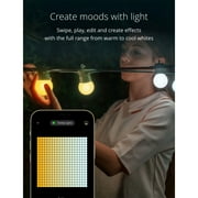 Twinkly–App-Controlled LED Bulb Lights String w/20 AWW(Warm White to Cool White) LEDs. 32.8ft. Black Cable. Indoor & Outdoor Smart Lighting Decoration