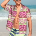 thumbnail image 5 of KLL Men's Hawaiian Shirt Short Sleeve Button Down Beach Shirts-Flowers, 5 of 5