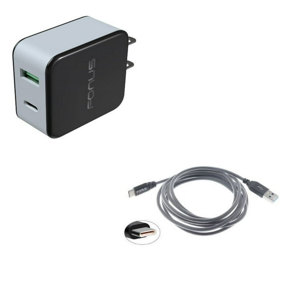 36W Quick Home Charger w Type-C 6ft USB Cable R1L for Razer Phone 2 - RED Hydrogen One - Samsung Galaxy Tab S3 9.7 S9 Plus, S8  S8, S10e S10 Plus active 5G Note 9 8 A9 A50 - Sonim XP8 XP3