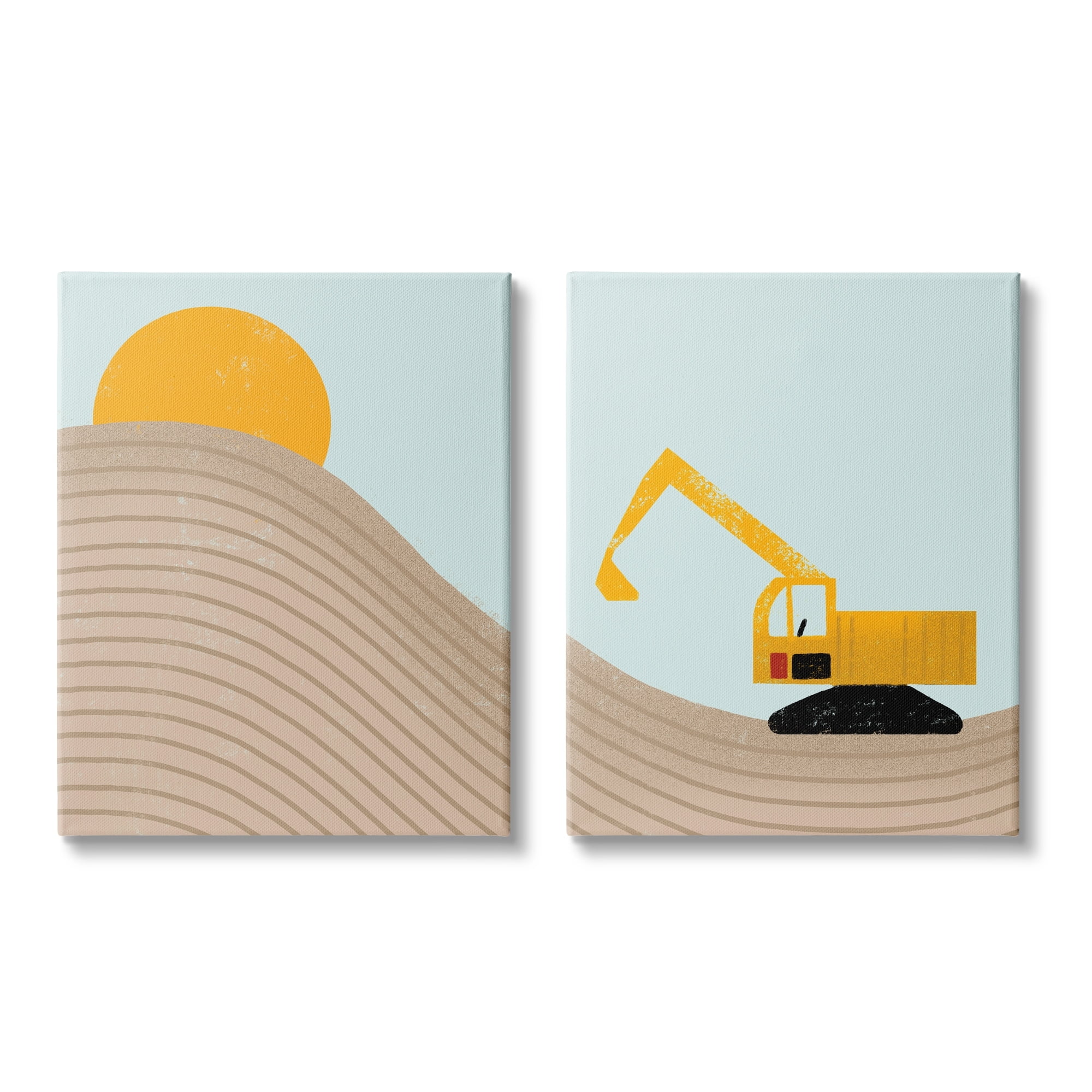 Stupell Industries Construction Truck Under Desert Sun Mountain Wave,2pc, each 24 x 30,Designed by Daphne Polselli