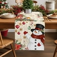 thumbnail image 2 of Christmas Dresser Scarf Farmhouse, Dining Table Decorations for Wedding/Parties, Red Snowman Xmas Tree Snowflake Winter Bird Table Runner 120 Inches Long for Kitchen Dining, 13 x 120 In, 2 of 9