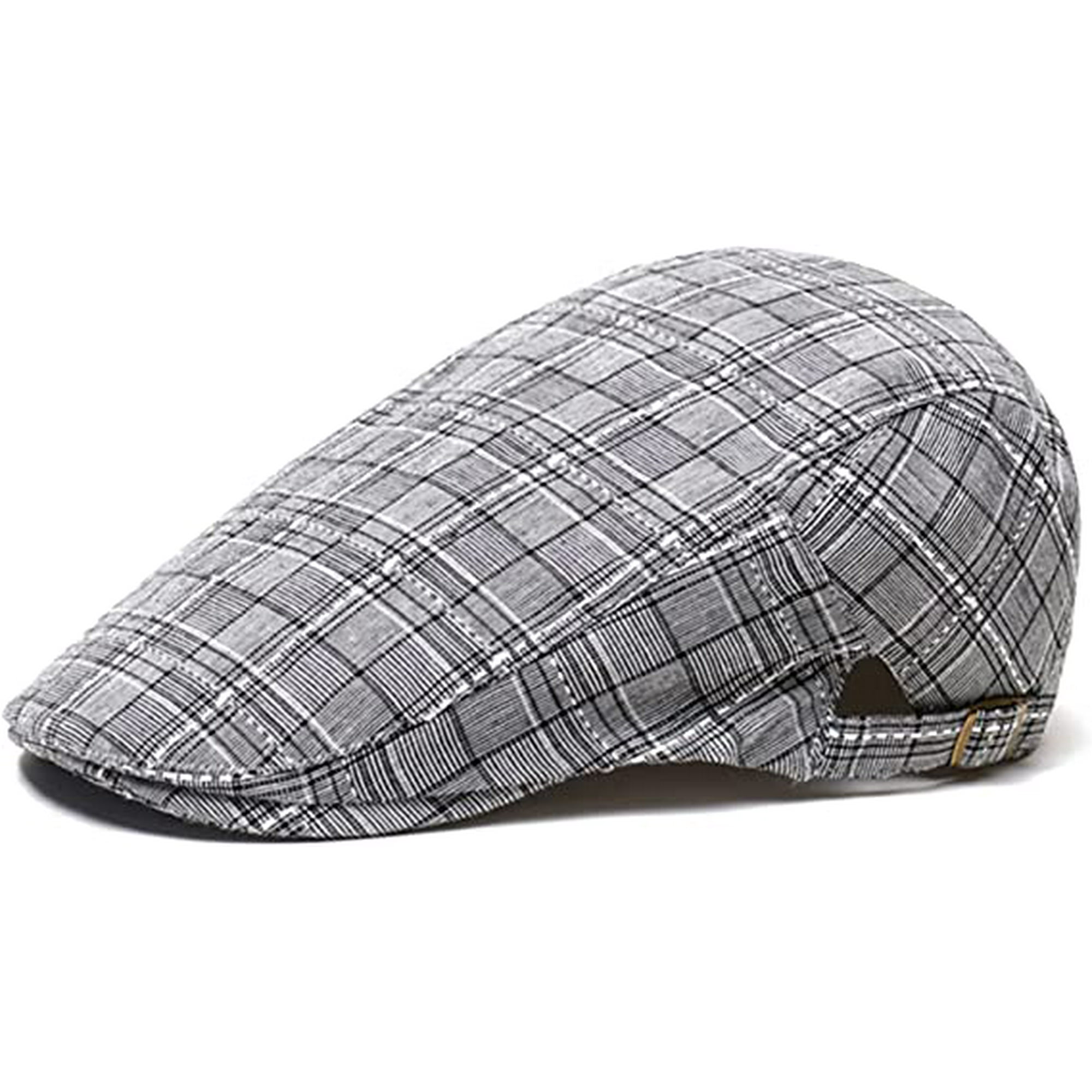 Flat Cap Vintage Style Plaid Berets Grey Newsboy Cap Adjustable Unisex Hat Hunting Golf Shooting Cap Men s Gift