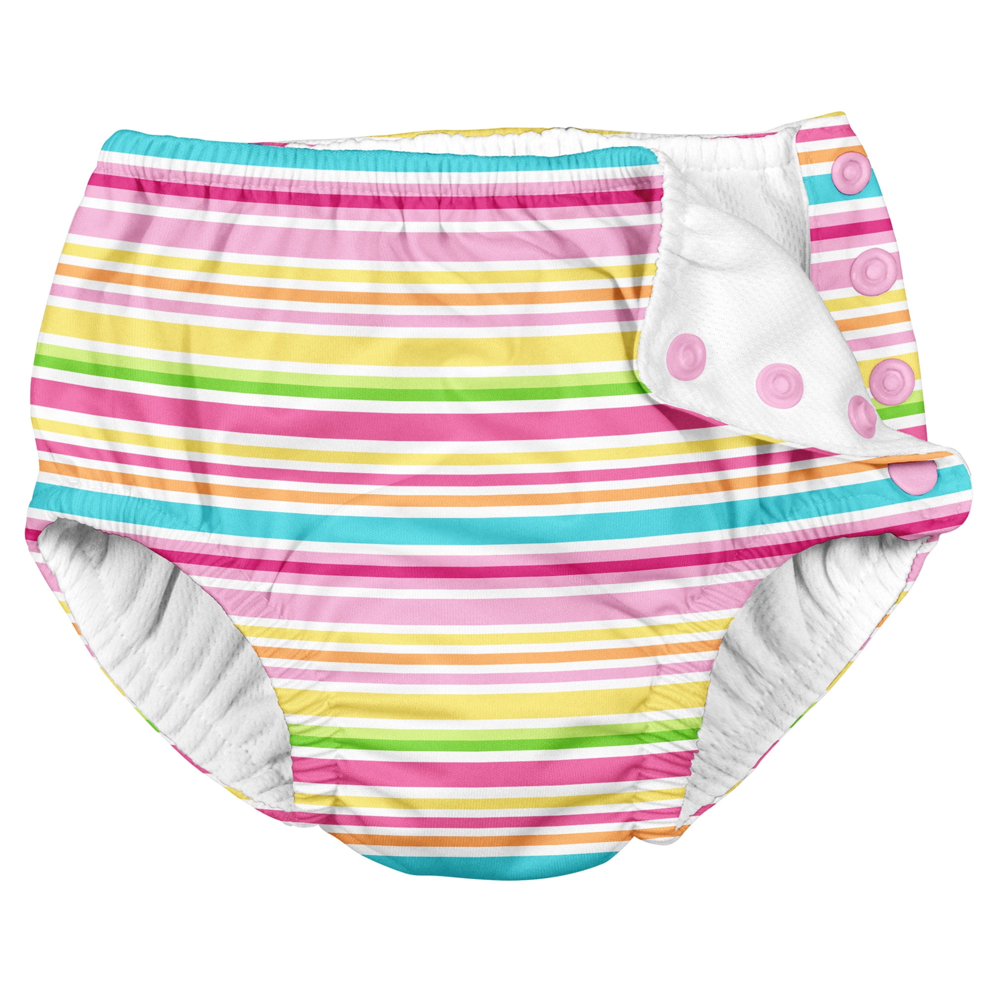Green Sprouts Boys' Reusable Pull-up Swim Diaper, Aqua Simple Dino, 4T