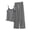 Dark Gray, variant on Cmfcve 2026 Summer Sets for Women 2 Piece Outfits Striped Spaghetti Strap Cami Top and Drawstring Wide Leg Pants Set