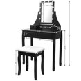 thumbnail image 2 of Costway 3 Drawers Vanity Table 10 Dimmable Bulbs Touch Switch Makeup Dressing Desk Black, 2 of 10