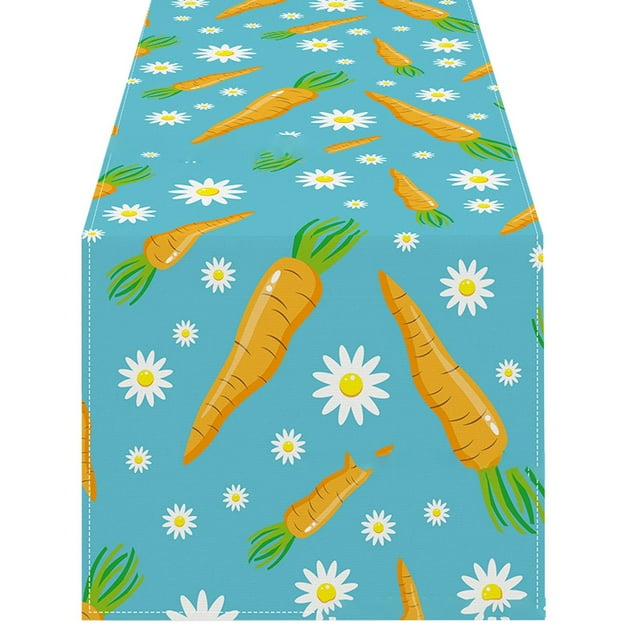 asddcavvf Easter Table Runner Linen Bunny Print Home Tablecloth Holiday Party Table Decoration Tablecloth Mat F