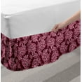 thumbnail image 2 of Flowers Bed Skirt, Abstract Style Pastel Toned Floral Petals Bouquets Retro Themed Royal, Elastic Bedskirt Dust Ruffle Wrap Around for Bedding Decor, 4 Sizes, Dark Magenta Baby Pink, by Ambesonne, 2 of 2