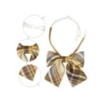 thumbnail image 3 of Lazos de moño preatados de cuadros Inspire Chic, lindos, elegantes y coloridos para mujeres, uniforme escolar, color topo amarillo, 3 of 6
