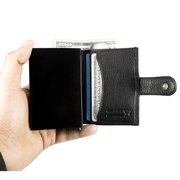 Men PARLIAMENT WALLET Genuine Leather Slim Credit Card Holder with RFID Blocking