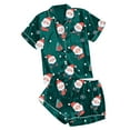 thumbnail image 4 of Loungewear for Women – Comfy Pajama Shorts Women's Casual Printed Pyjama Set Silk Satin Short Sleeve Button Down Top And Shorts Set, 4 of 4