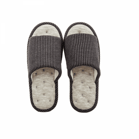 

Wish Women Mens Unisex Washable Cotton Open-Toe Home Slippers Indoor Shoes Casual Flax Soft Non-Slip Sole（9.5-10） S1920