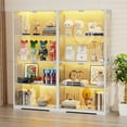 thumbnail image 5 of MIIFUNY Display Cabinet with Glass Doors 4 Tier Curio Cabinet & Bookshelf with LED, White, 5 of 10
