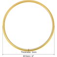 thumbnail image 2 of PATIKIL 4 Inch Round Metal Floral Hoop, 2 Pcs Gold Wreath Macrame Frame for Wedding Geometric Decor Party Wall Hanging, Gold Tone, 2 of 5