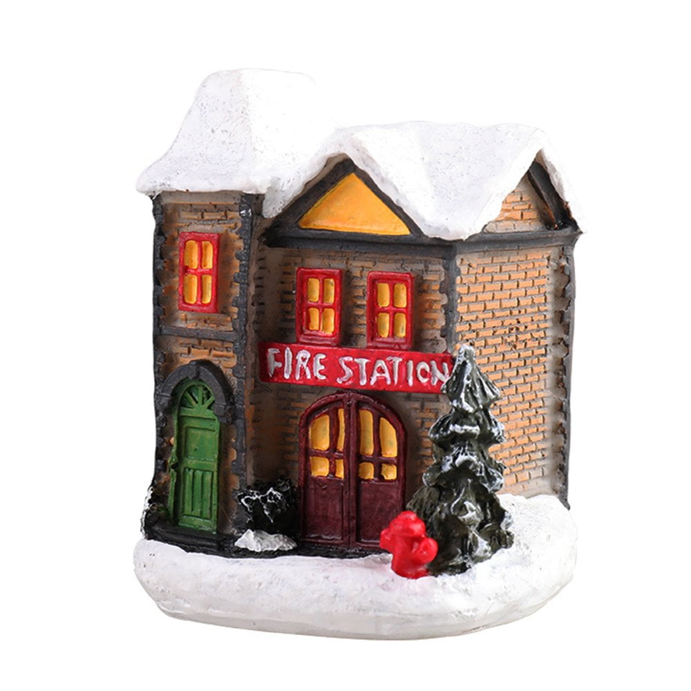 Maison Lumineuse De Noël, Figurine Miniature En Résine