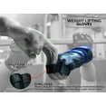 thumbnail image 3 of Weight Lifting Gloves Cowhide Leather Fingerless Padded Long Wrist Support Gym Exercise Powerlifting Gloves Unisex Design Blue-M, 3 of 4
