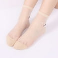 thumbnail image 2 of Yigetop No Show Socks 1 Pairs Women's Ballerina Socks Solid Cute Embroidery Socks Lace Splice Silk Stockings Boat Socks Ankle Socks Beige one Size, 2 of 4