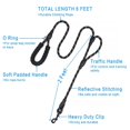 thumbnail image 2 of PLUTUS PET Double Handle Rope Dog Leash 6ft Long, Padded Traffic Handle, Heavy Duty and Reflective, Training Leash for Medium Large Dogs, Black, 2 of 6