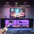 thumbnail image 2 of Pinmoco Marble TV Stand for TVs up to 80", LED Gaming Entertainment Center with Side Bookshelf and 4 Open Shelves, Marble Black, 2 of 8