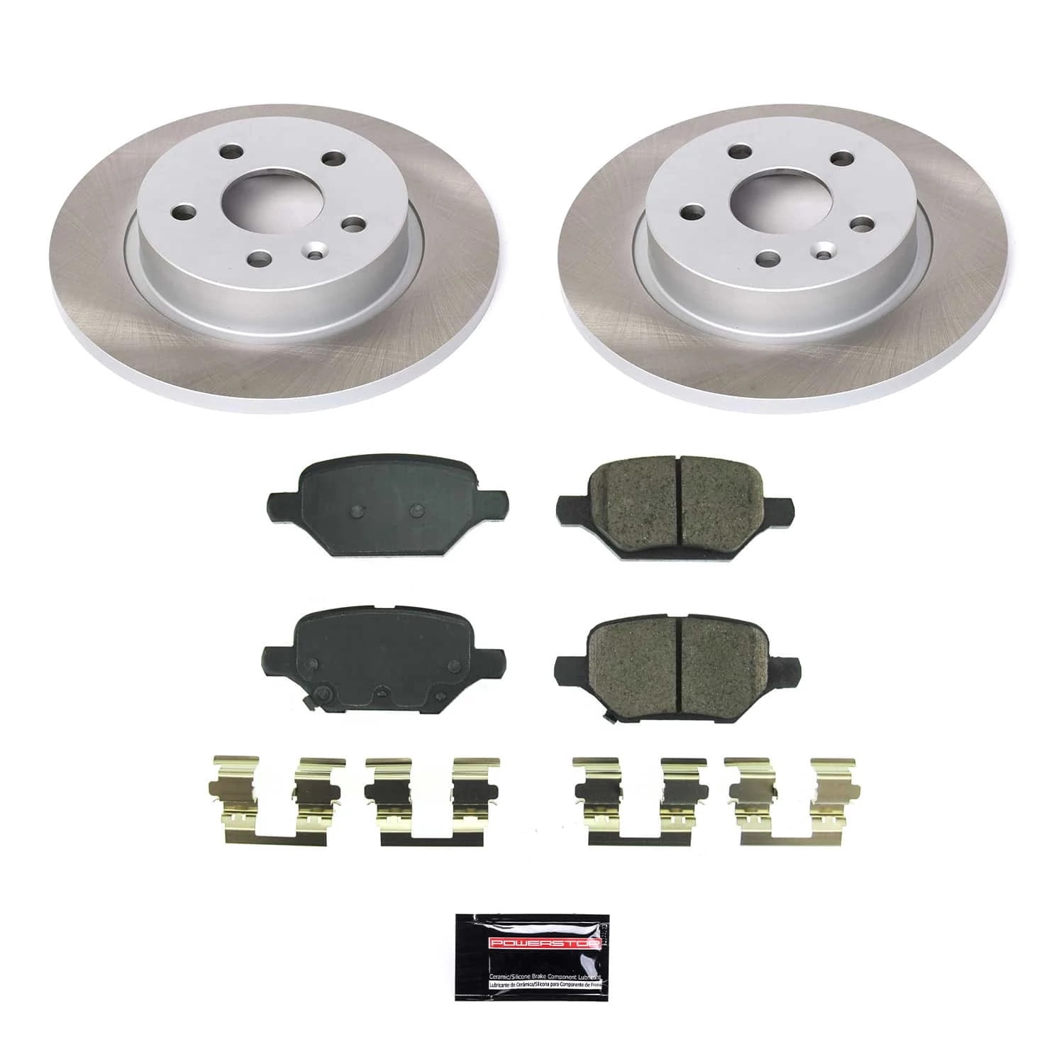 PowerStop Rear Semi-Coated Rotor and Low-Dust Ceramic Brake Pad Kit SC8488