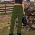 thumbnail image 4 of Hvyesh Women Cargo Jeans Vintage High Waist Wide Leg Denim Pants Trendy Flap Pocket Y2K Trouser Fashion Design Sense Long Pants Army Green S, 4 of 7