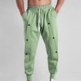 thumbnail image 5 of FDGIU Trousers Plus Velvet Men Solid Color Fashion Thickening Waistband Casual Buttons Bottoms Sports Pants Heavyweight Fleece Cargo Pants, 5 of 5