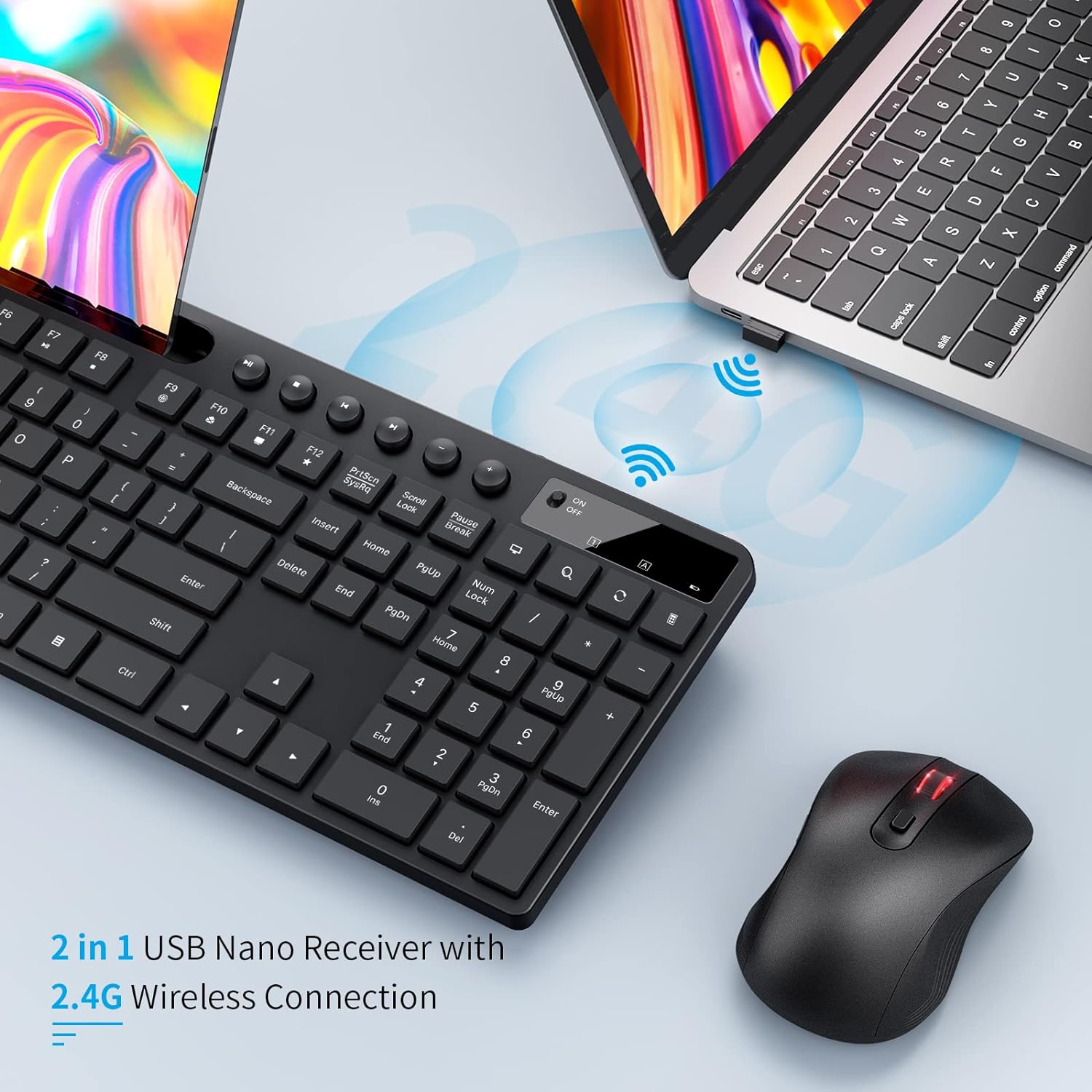 Marvo Wireless Keyboard & Mouse Combo, 2.4GHz, Black photo 6
